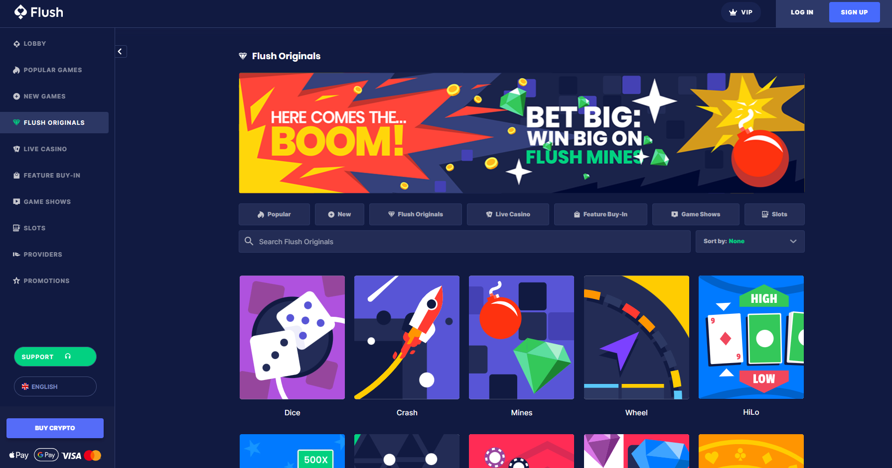 Flush online casino site