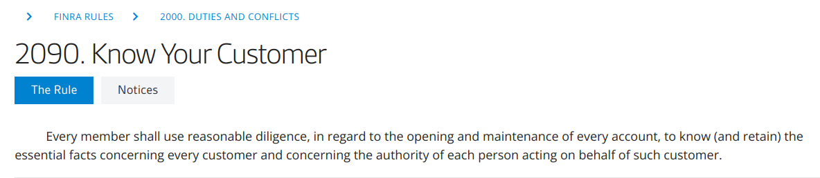 finra rule 2090